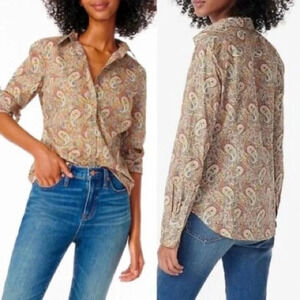 J. Crew x Liberty Fabrics  Lee Manor Paisley Button Front Shirt - Size 6
